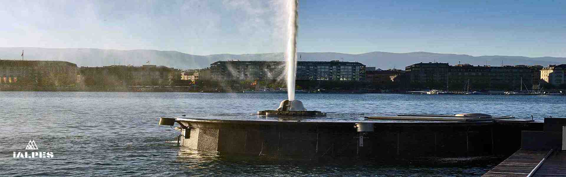 Jet d'eau et la rade de Genève